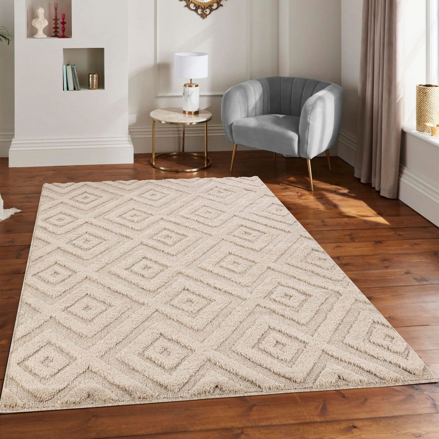 Area Rug Non-Slip Carpet For Living Room, Bedroom, Lounge, Dining or Kitchen, Soft, Durable & Non-Shedding Area Rug, Indoor Floor Carpet