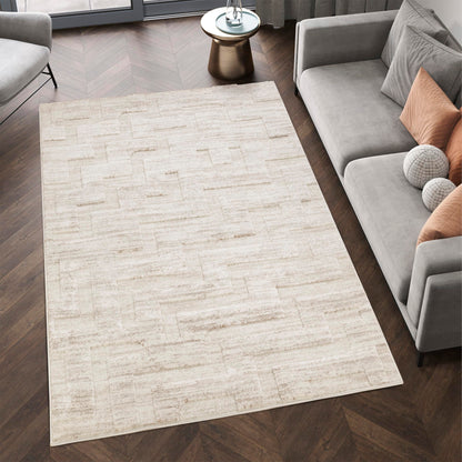 STL Washable Area Rug Non-Slip Soft Floor Carpet for Living Room Bedroom Lounge Dining or Kitchen Soft Durable Non-Shedding Area Rugs Indoor Floor Carpet Geometric Design