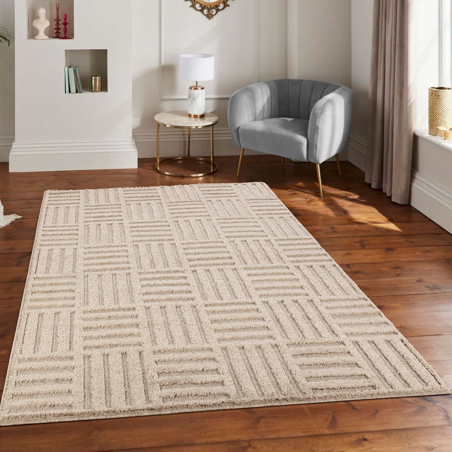 Area Rug Non-Slip Carpet For Living Room, Bedroom, Lounge, Dining or Kitchen, Soft, Durable & Non-Shedding Area Rug, Indoor Floor Carpet