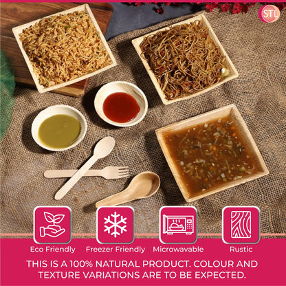 STL 25-Pack Disposable Palm Leaf Bowl, Sustainable, Microwave & Freezer Safe, Ideal for Desserts, Salads, & Snacks, Eco-Conscious Party & Event Tableware