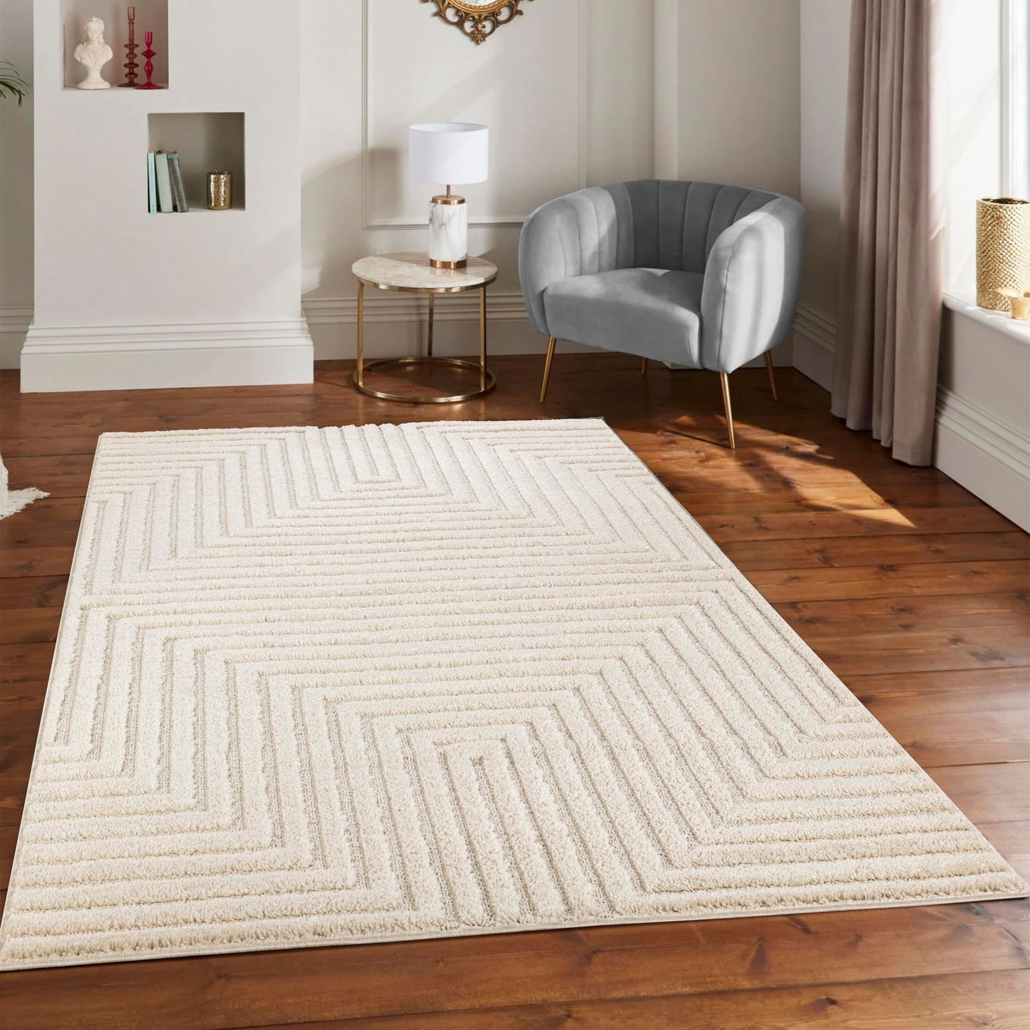 Area Rug Non-Slip Carpet For Living Room, Bedroom, Lounge, Dining or Kitchen, Soft, Durable & Non-Shedding Area Rug, Indoor Floor Carpet
