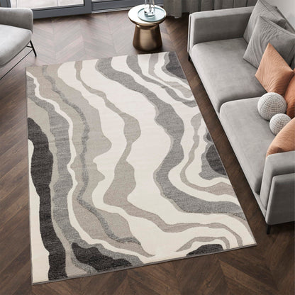 STL Washable Area Rug Non-Slip Soft Floor Carpet for Living Room Bedroom Lounge Dining or Kitchen Soft Durable Non-Shedding Area Rugs Indoor Floor Carpet Geometric Design