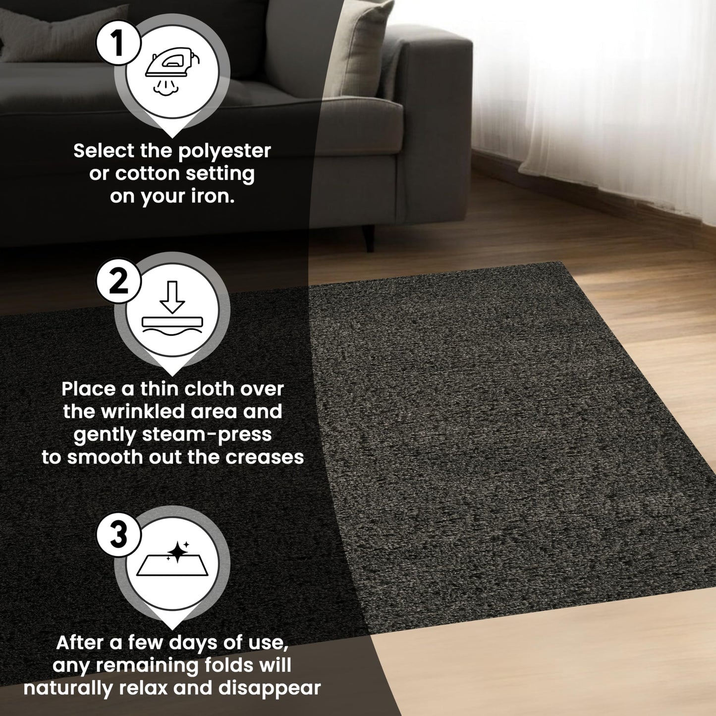 Area Rug Non-Slip Shaggy Soft and Elegant Carpet for Living Room Bedroom Lounge Dining Kitchen Soft Durable Non-Shedding Rug Indoor Floor Carpet
