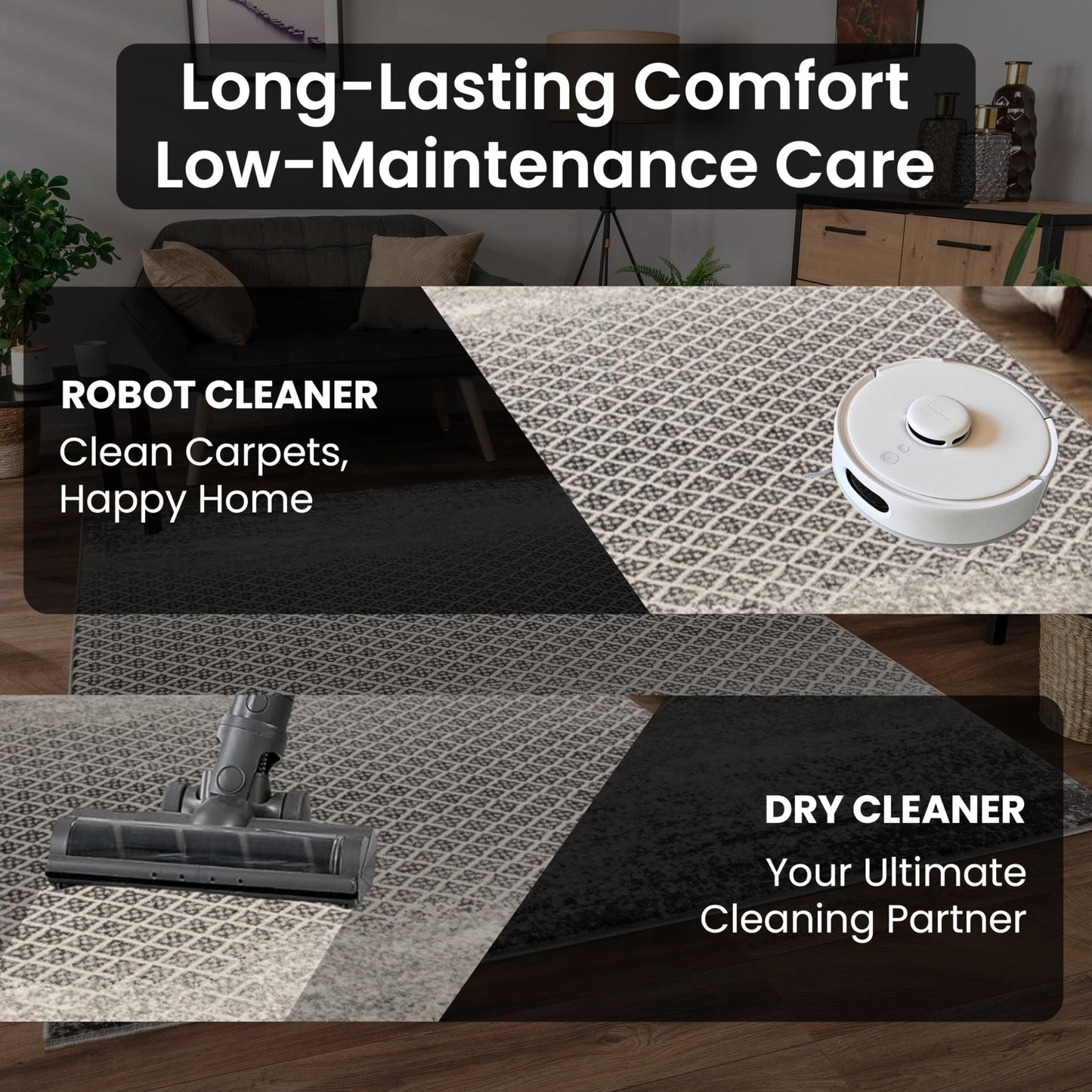 STL Washable Area Rug Non-Slip Soft Fluffy Shaggy And Elegant Rugs for Living Room Bedroom Lounge Dining or Kitchen Soft Durable & Non-Shedding Rug Indoor Floor Carpet