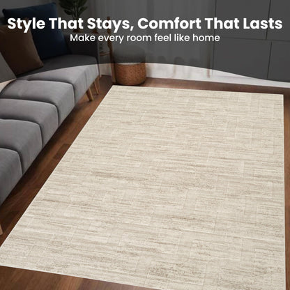 STL Washable Area Rug Non-Slip Soft Floor Carpet for Living Room Bedroom Lounge Dining or Kitchen Soft Durable Non-Shedding Area Rugs Indoor Floor Carpet Geometric Design