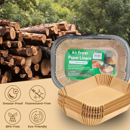 STL Air Fryer Paper Liners Disposable Airfryer Parchment Paper, Greaseproof, Airfryer Accessories Compatible with Ninja,COSORI,Tefal,Tower, & Other Dual Zone Fryers