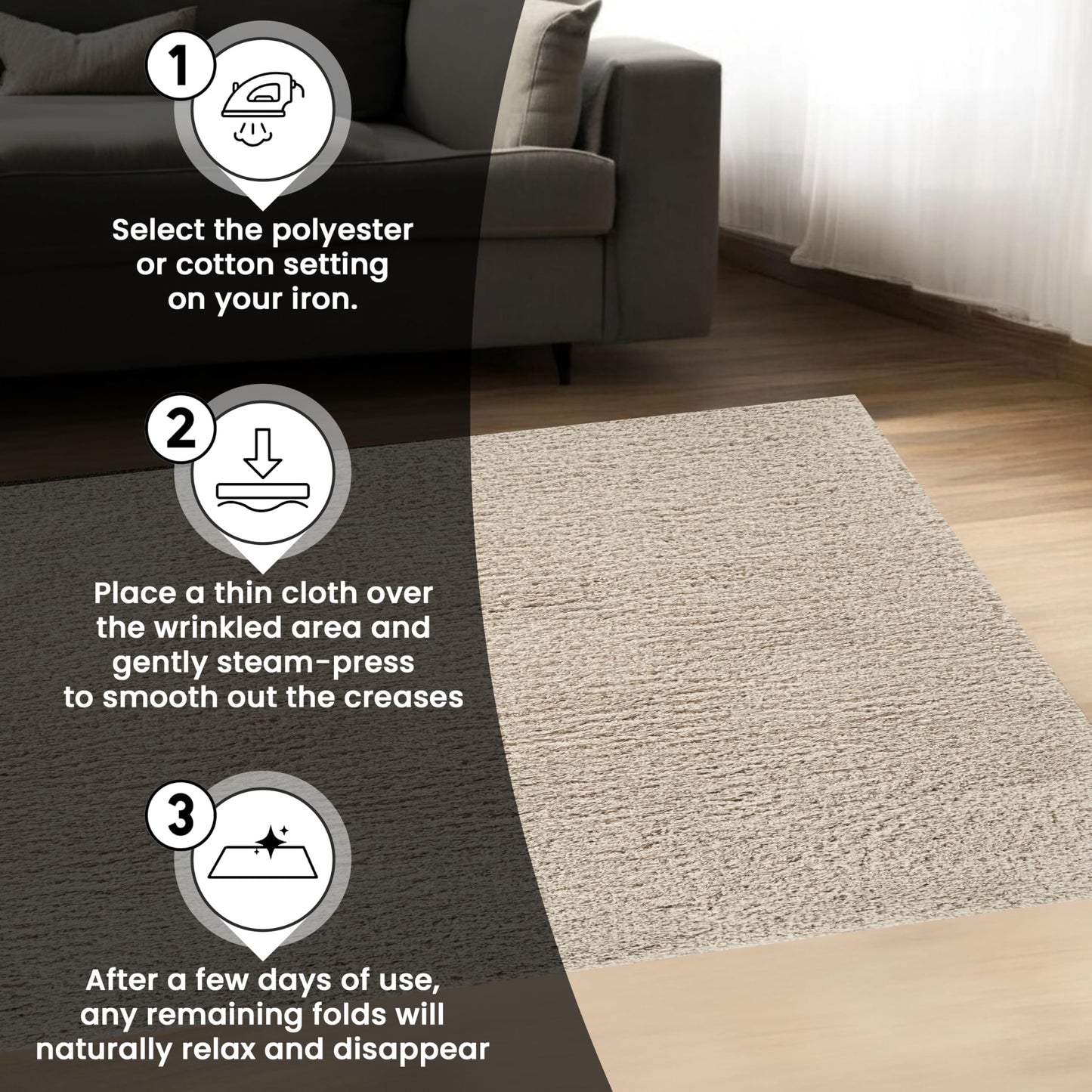 Area Rug Non-Slip Shaggy Soft and Elegant Carpet for Living Room Bedroom Lounge Dining Kitchen Soft Durable Non-Shedding Rug Indoor Floor Carpet