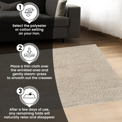 Area Rug Non-Slip Shaggy Soft and Elegant Carpet for Living Room Bedroom Lounge Dining Kitchen Soft Durable Non-Shedding Rug Indoor Floor Carpet