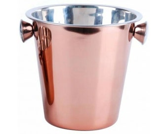 Quality 22cm Copper Coated Ice Bucket, Champagne Wine Bottle Cooler Bucket for Parties, events, restaurants and more