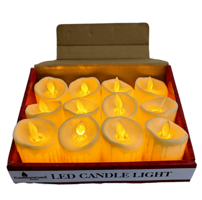 LED Realistic Flickering Candles PK12 | 6.5 X 5 CM | Battery Operated |