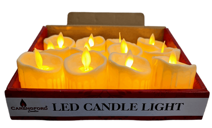 LED Realistic Flickering Candles PK12 | 6.5 X 5 CM | Battery Operated |