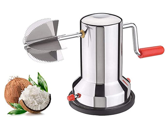 Capital Coconut Scraper/shredder with vacuum Base | Heavy Duty Material | Stainless Steel Handle for Extra Strength | Best for chutney and Gravy | 100% Stainless Steel | Kitchen Utensil |