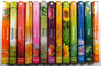 Flute Incense Sticks Various Fragrances. 20 Packs. Total 400 Sticks. (20 Packs x 20 Sticks) | Best for Meditation, Yoga, Aromatherapy, Relaxation and more