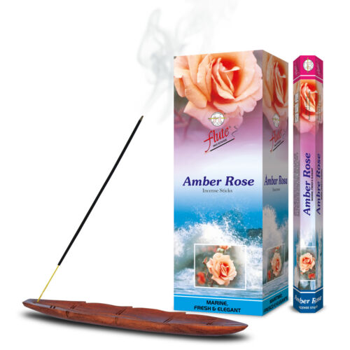 Amber Rose Incense Stick Fragrance for Temple Home Prayers Puja Rituals