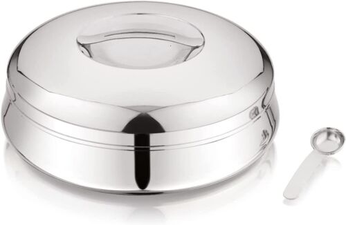 Quality Stainless Steel Rajwadi Masala Dabba/Tin/Container. With 7 inner compartments and 2 spoons. 23cm X 6cm